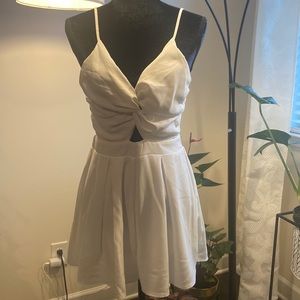 White open back romper